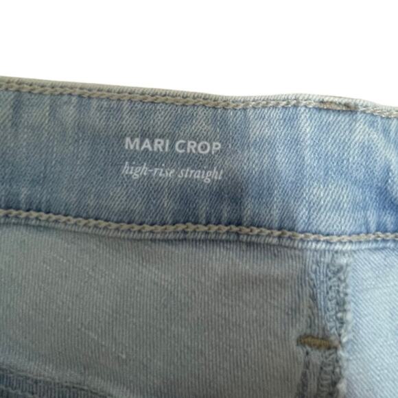 Adriano Goldschmied Mari Crop High Rise Straight Distressed Knee Women's Size 32 - Picture 7 of 12